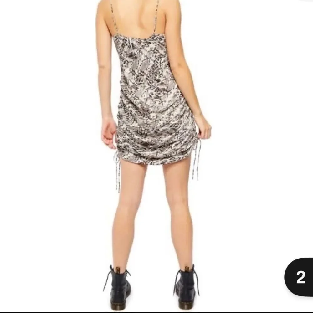 Free People Snake Print Drawstring Side Adjustable Dress Small